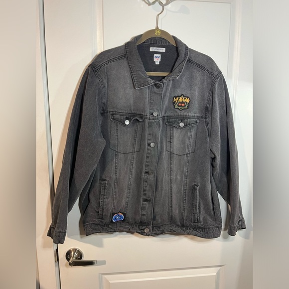 NWOT Def Leppard Faded Black Junkfood Jean Patch Long Sleeve Jacket Buttons XXL - Picture 3 of 15